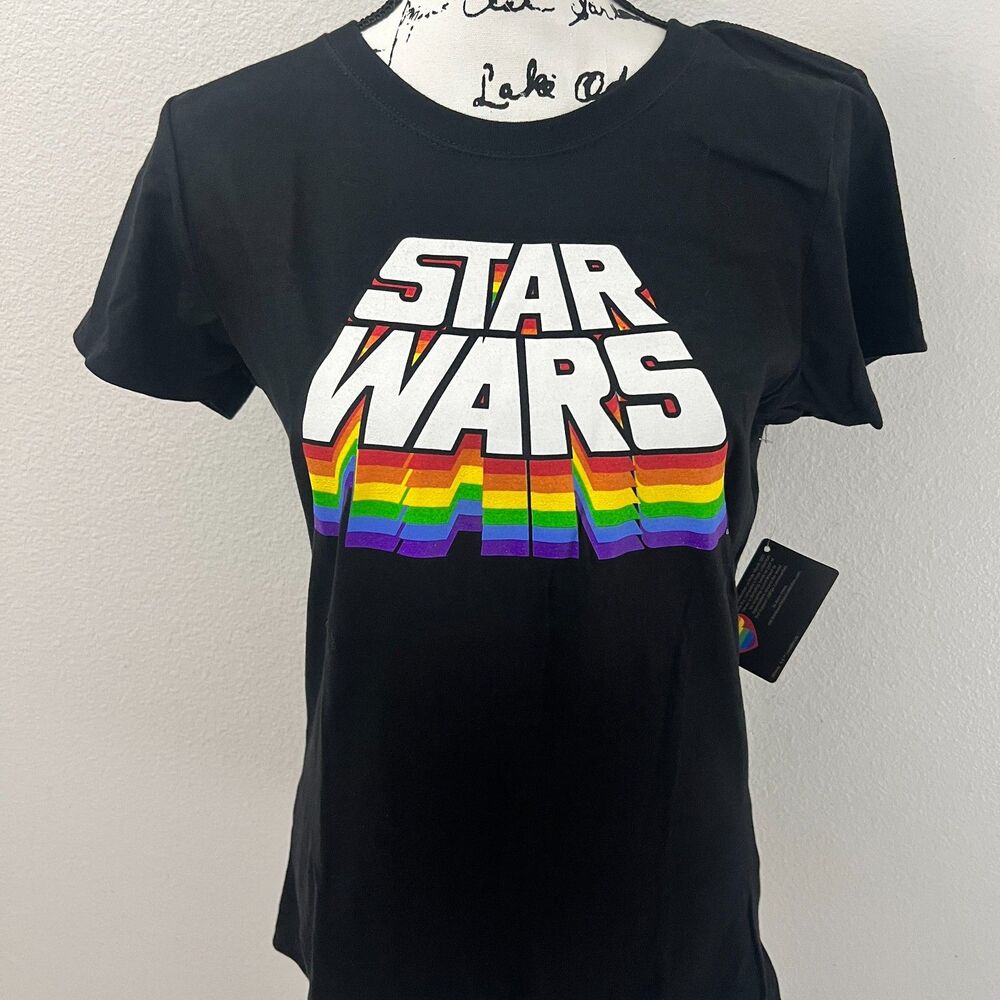Star Wars Rainbow Collection Disney Pride T-Shirt (XL) Title Logo NWT